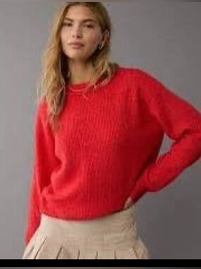 American Eagle Outfitters Red Crewneck Sweater